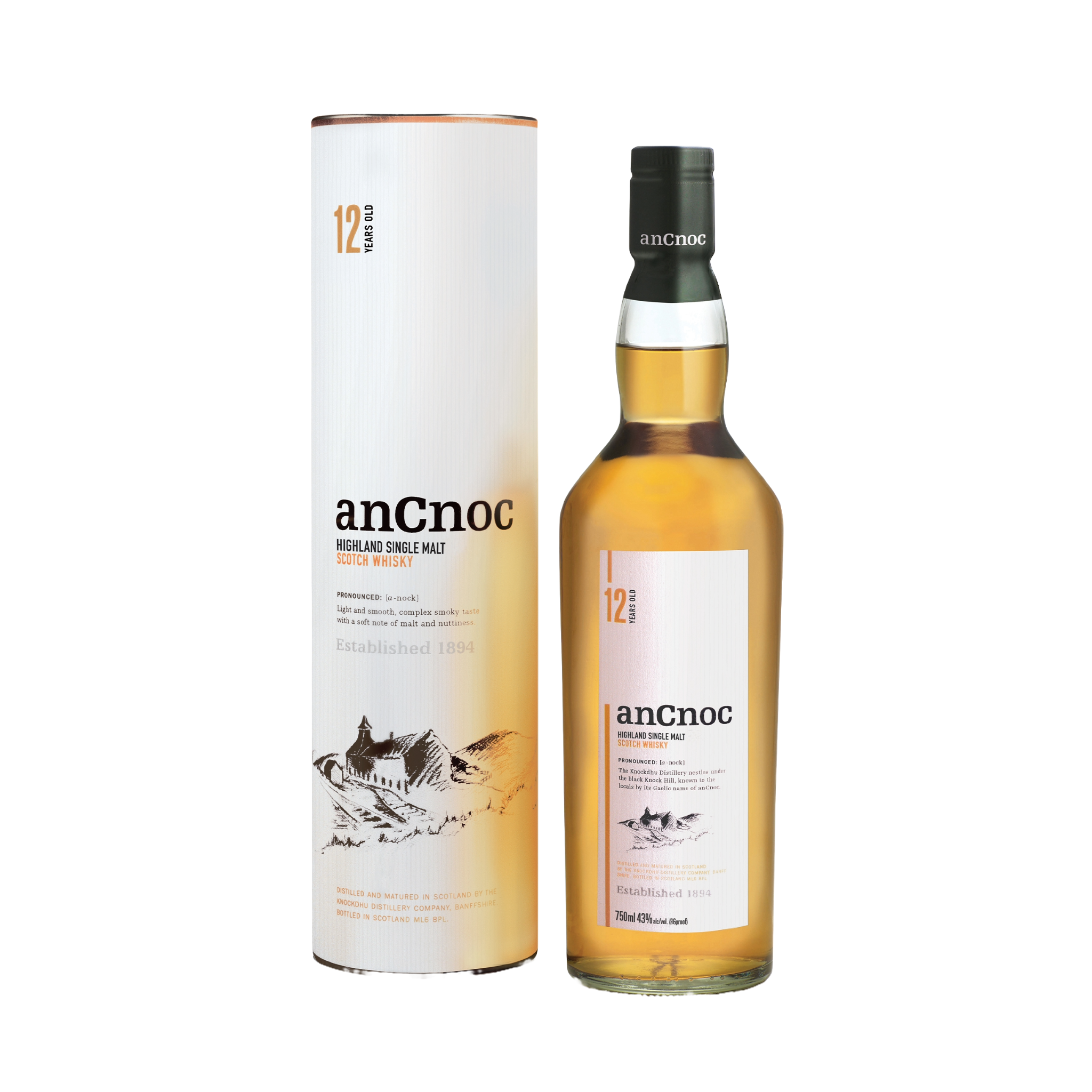 AnCnoc 12 Year Old Highland Single Malt Scotch