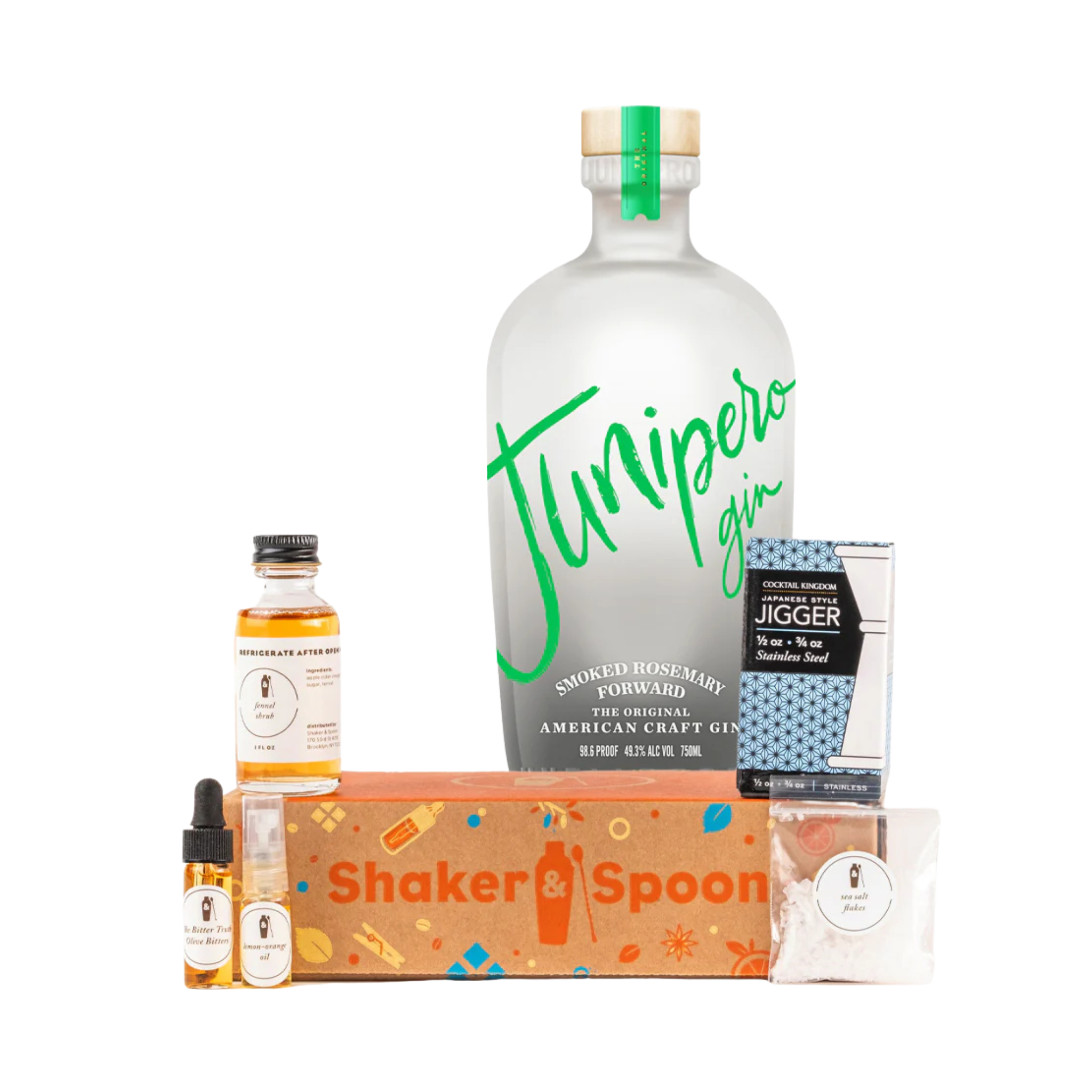 Junipero Gin Smoked Rosemary + Tidy Martini Cocktail Kit by Shaker & Spoon