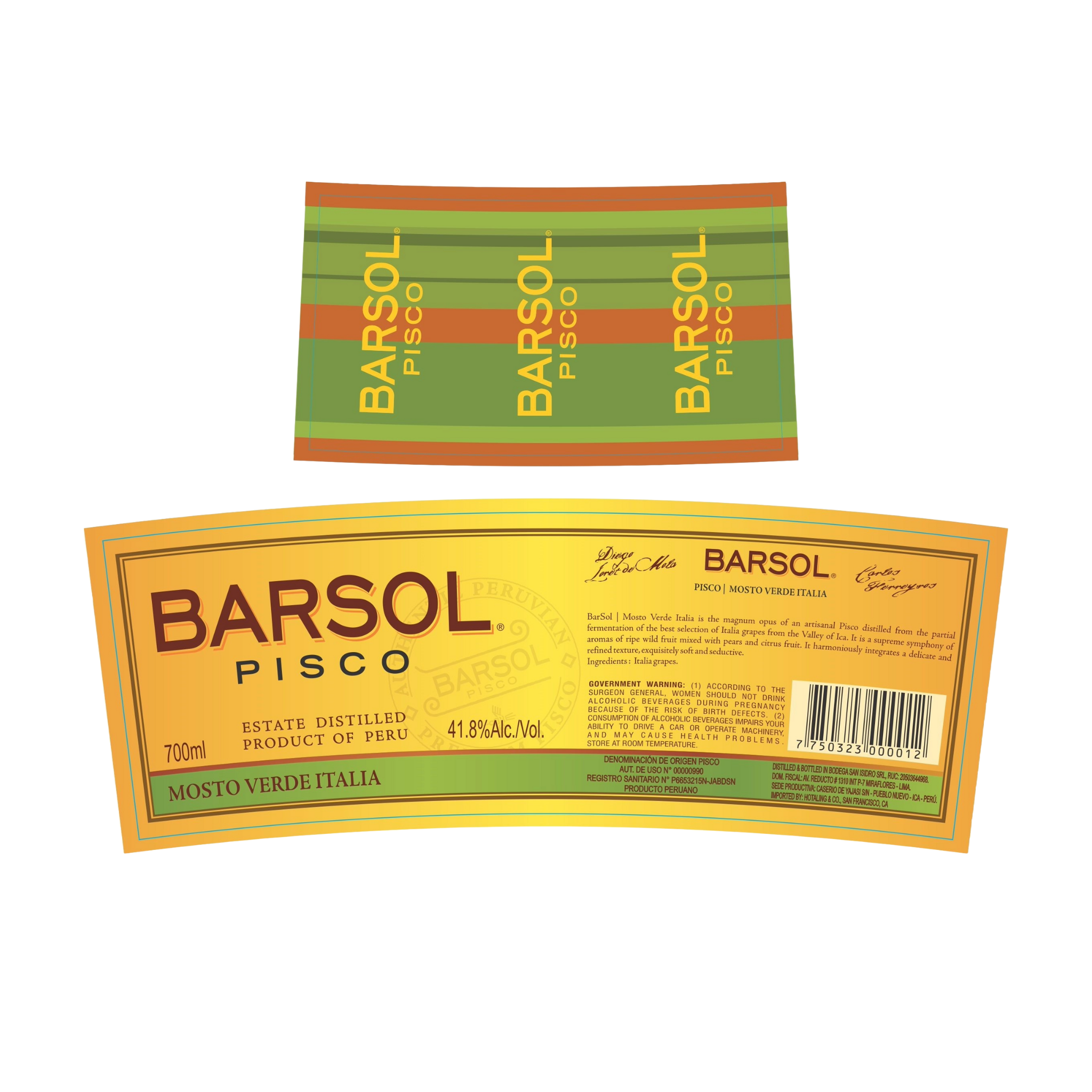 Barsol Mosto Verde Italia Pisco